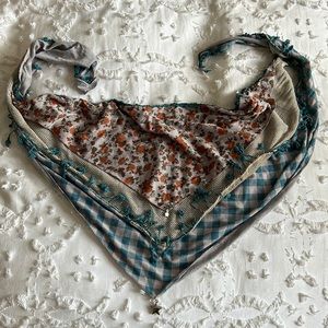 Triangle Scarf with Patterned Layers and Fringe